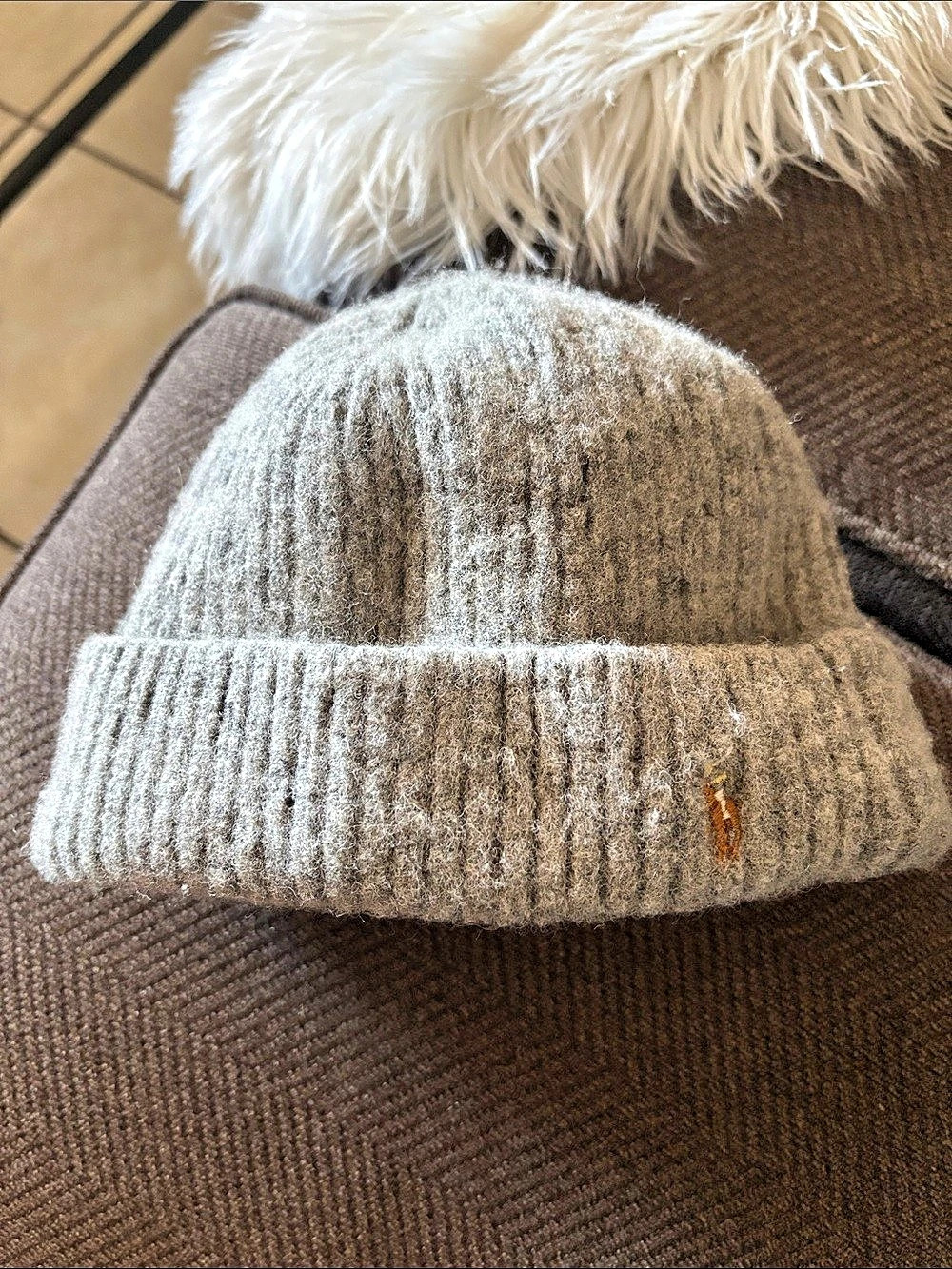 Polo Ralph Lauren Ribbed Wool-Blend Pony Beanie Gray